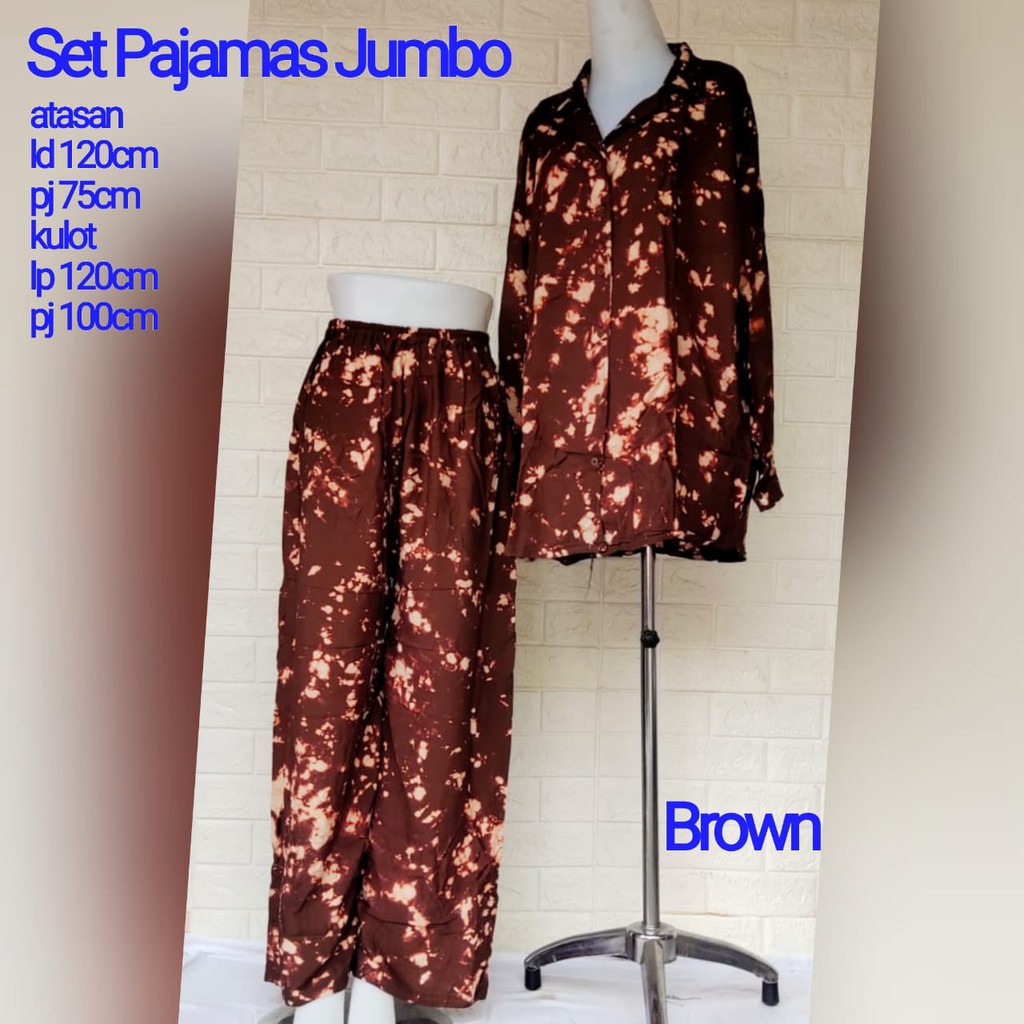 Setelan Pajamas Smoke Tie dye LD 120 Set piyama