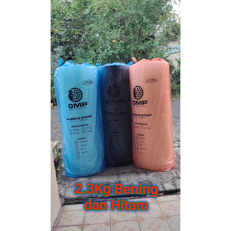 

Termurah GMP Bubble Wrap Putih Bening dan Hitam 2.3Kg Harga Pabrik MERK GMP