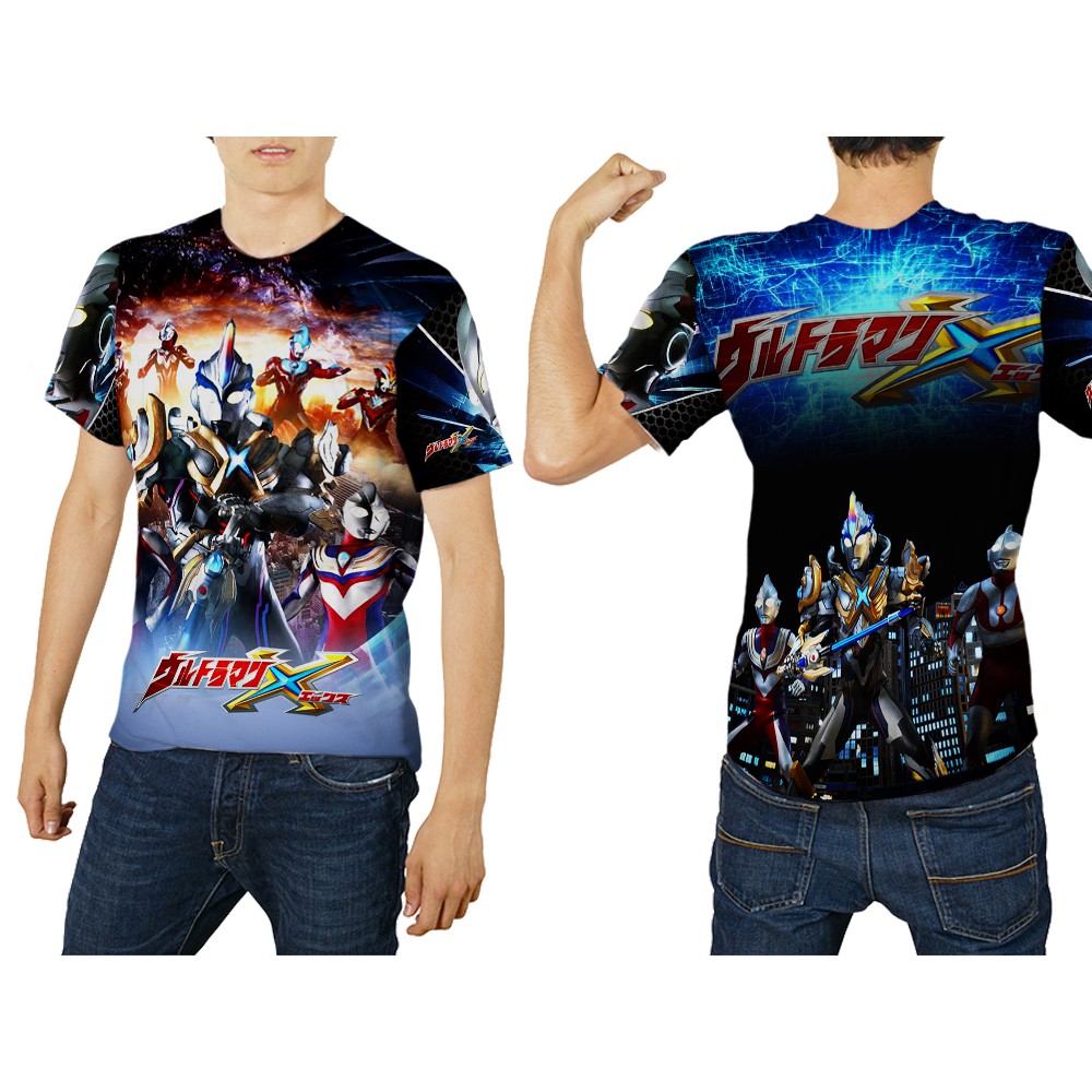 [Riashop] T Shirt ULTRAMAN X Pendek Pria | Kaos Lengan Pendek Pria ULTRAMAN X FullPrint - 301