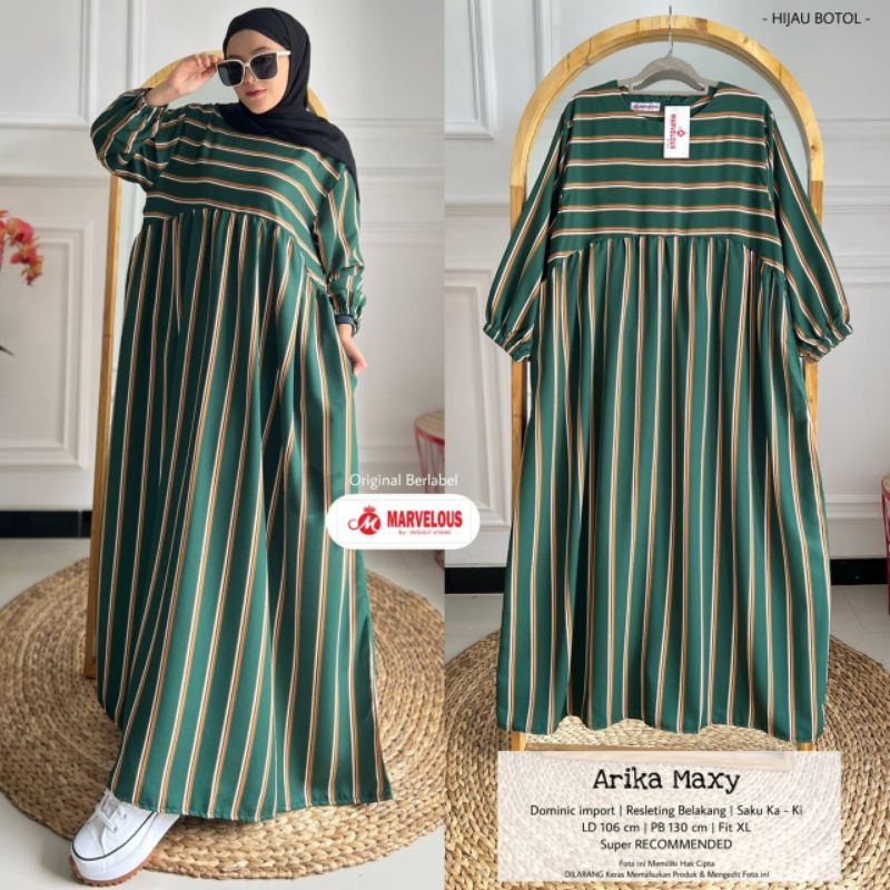 ARIKA MAXY BY MARVELOUS (MAXY DRESS MUSLIMAH) Maxi dress wanita salur rekomended