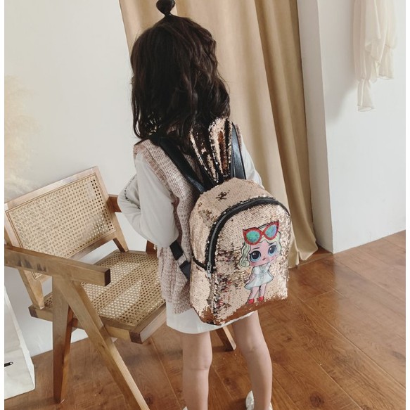 Tas Ransel Sekolah Anak Karakter LOL Blink LED Telinga