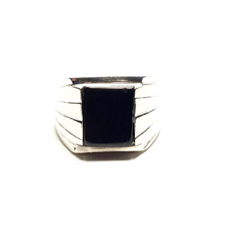 CINCIN PRIA SUPER KEREN BLACK ONYX ASLI - SUPER EKSLUSIF - Gold cincin pria titanium stainlesstel black onyx premium[Bayar di Tempat] CINCIN PRIA TITANIUM COOL BLACK ONYX PRIA