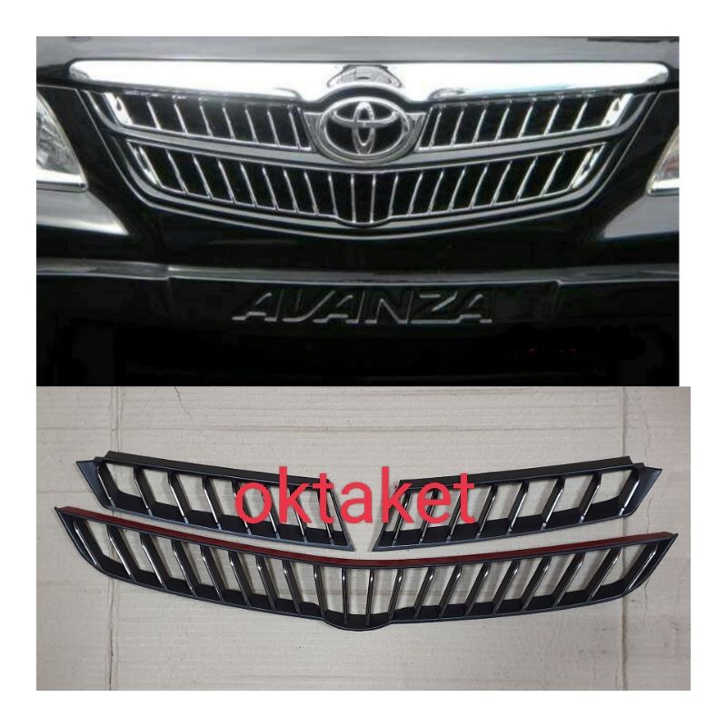 list grill depan Avanza Xenia lama 2005 2008 2010 2011 model Camry hitam kombinasi chrome