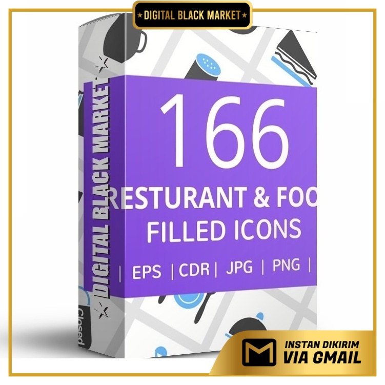 166 Restaurant Food Filled Icons - Vector Designs