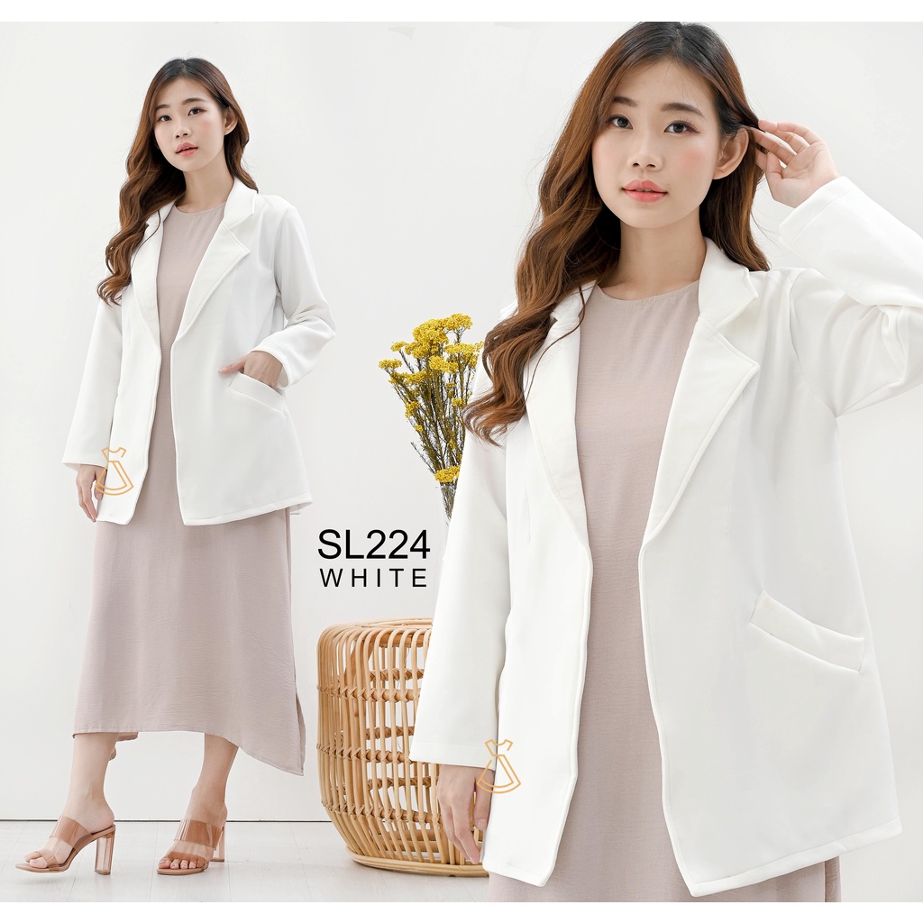 SL224 - Outer Blazer Casual Scuba Stretch Korean Style