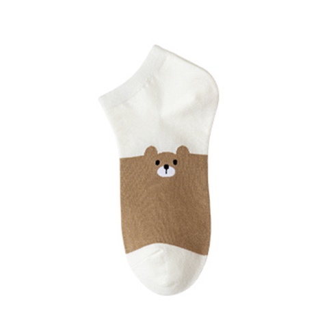 MURMURE.ID | KAOS KAKI WANITA MOTIF KARAKTER CUTE KAOS KAKI PENDEK MOTIF SEMATA KAKI IMPORT MURAH-BEAR - TWO TONE HEAD