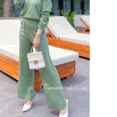 ➴ One set rajut knit / set kulot rajut knit premium ✧