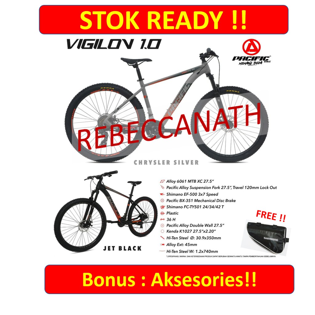 Pacific Vigilon 1.0 MTB 27.5 7speed Shimano sepeda gunung aloy