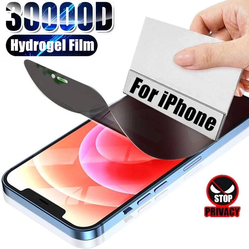 Pelindung Layar Hydrogel Anti Spy Untuk iPhone 13 12 11 Pro MAX Mini X XS MAX XR SE 2022 2020 7 8 Plus