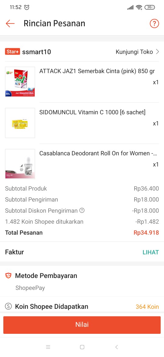 Attack Jaz1 Semerbak Cinta (pink) 850 Gr