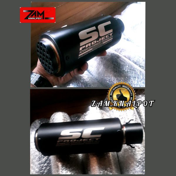 Knalpot Racing SC PROJECT BLACK DOF TUTUP JARING Silincer Only atau Tabung Saja