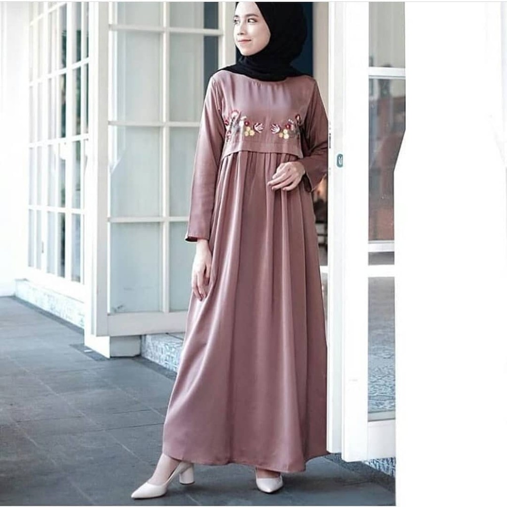 Baju original SF GANI Maxi Dress Muslim Modern Panjang Hijab Fashion Wanita Gamis Termurah 2018