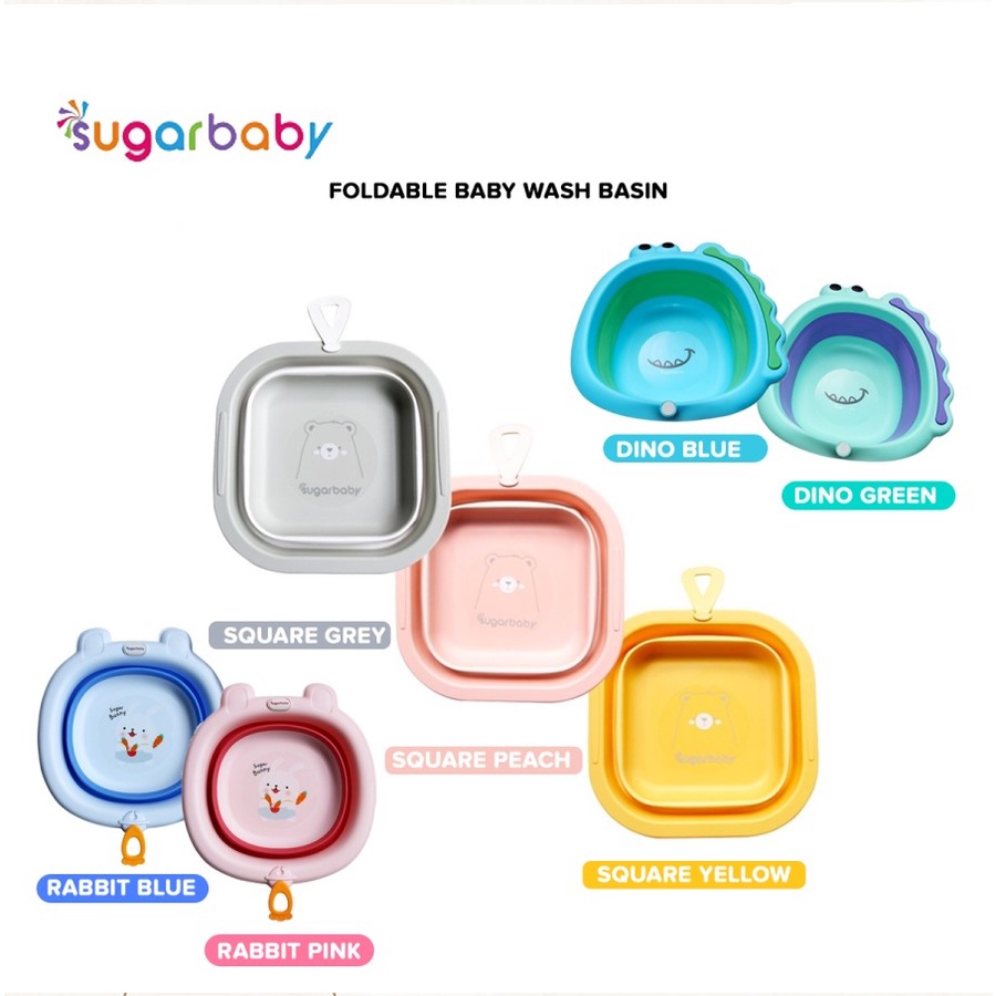 [FREE BUBBLE WRAP] SUGAR BABY (1pcs) Foldable Baby Wash Basin / Baskon Washlap Lipat Bayi / Ember Serbaguna