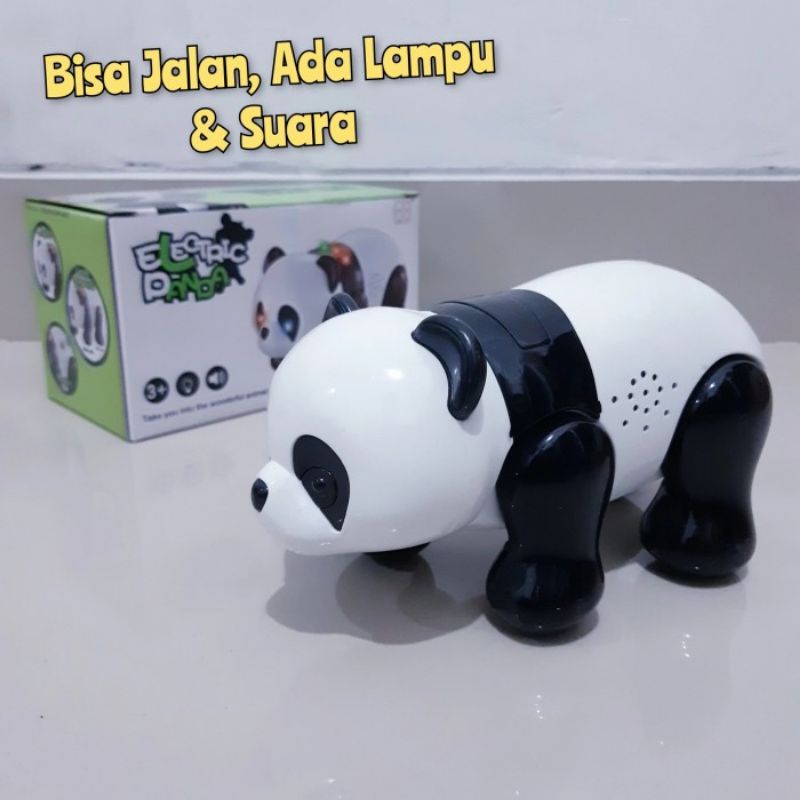 Mainan Panda Bisa Jalan Lampu Suara Batre - Figure Hewan Baterai Anak Laki Perempuan Cowok Cewek