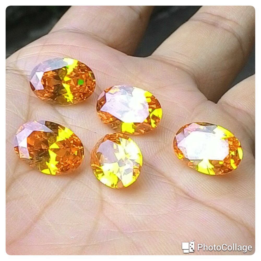 Batu Permata Cubic Zircon American Diamond Cutting Octagon Kotak A3