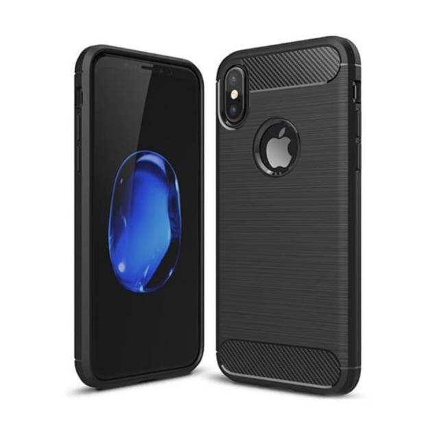 Case iphone xs max Black Series fiber carbon Softcase Cover For XS MAX