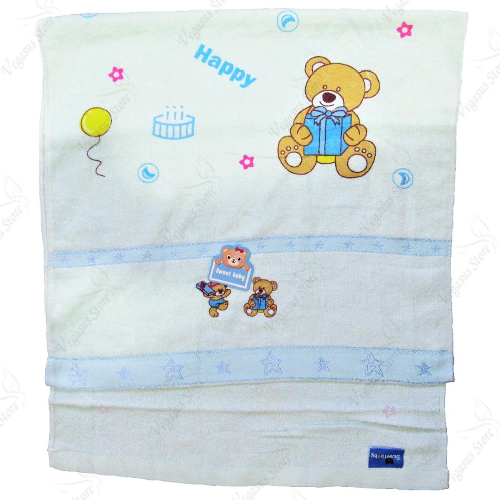 Handuk Bayi Twin Premium Quality - Handuk Bayi Lembut uk 50 x 100 Handuk Serbaguna Twins-VEGASUS