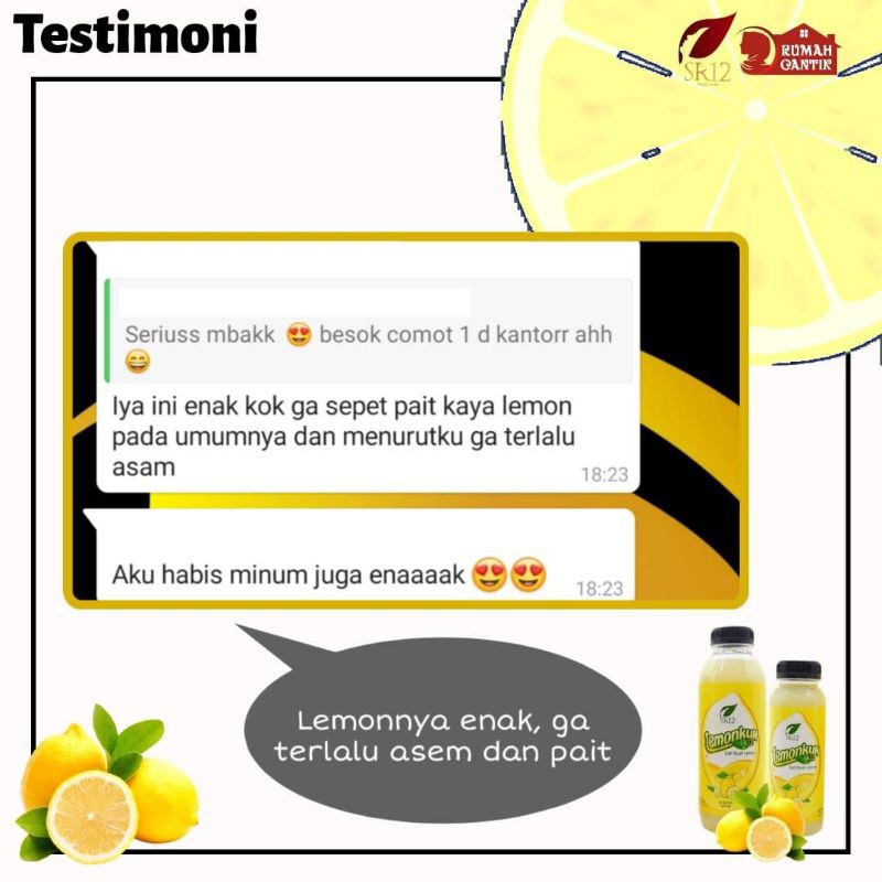 Lemonkuh SR12 Sari Buah Lemon BPOM Tinggi Vitamin C Untuk Kekebalan Tubuh