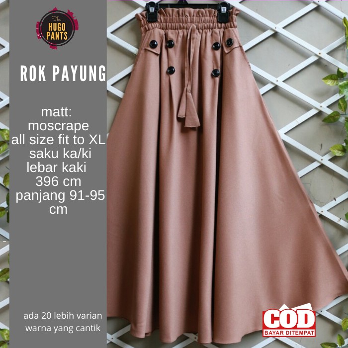 Rok Panjang Payung Jumbo Wanita Bahan Moscrape Bawahana Wanita Muslim Rok Kain Kancing Cewek Shopee Indonesia