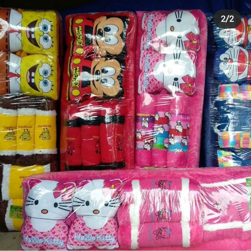 kasur bulu dakron karakter/kasur lantai/kasur santai 7 bantal