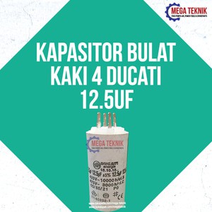 Capacitor / Kapasitor Bulat Kaki 4 Ducati 12.5uf Sparepart Pompa Air