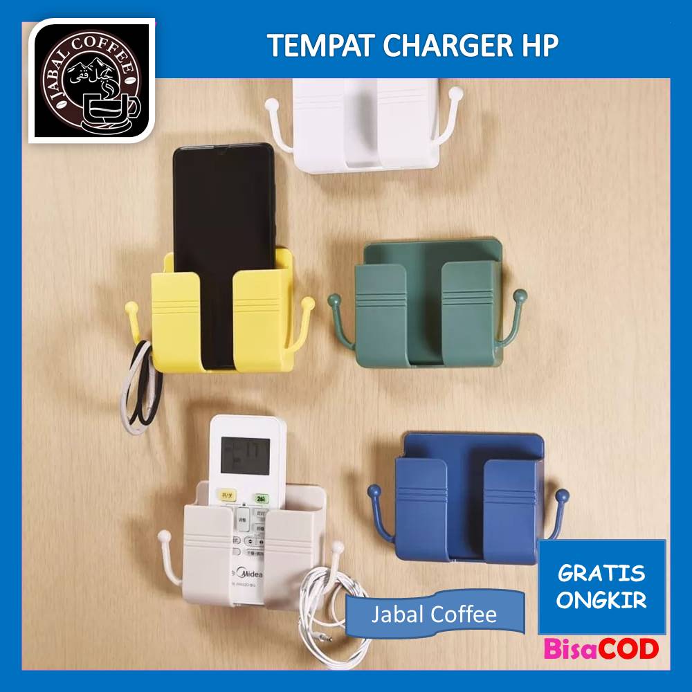 Gantungan Tempel Holder Hp / Tempat Charger Hp Dua Cantolan / Rak Gantung Hp / Hape Dinding