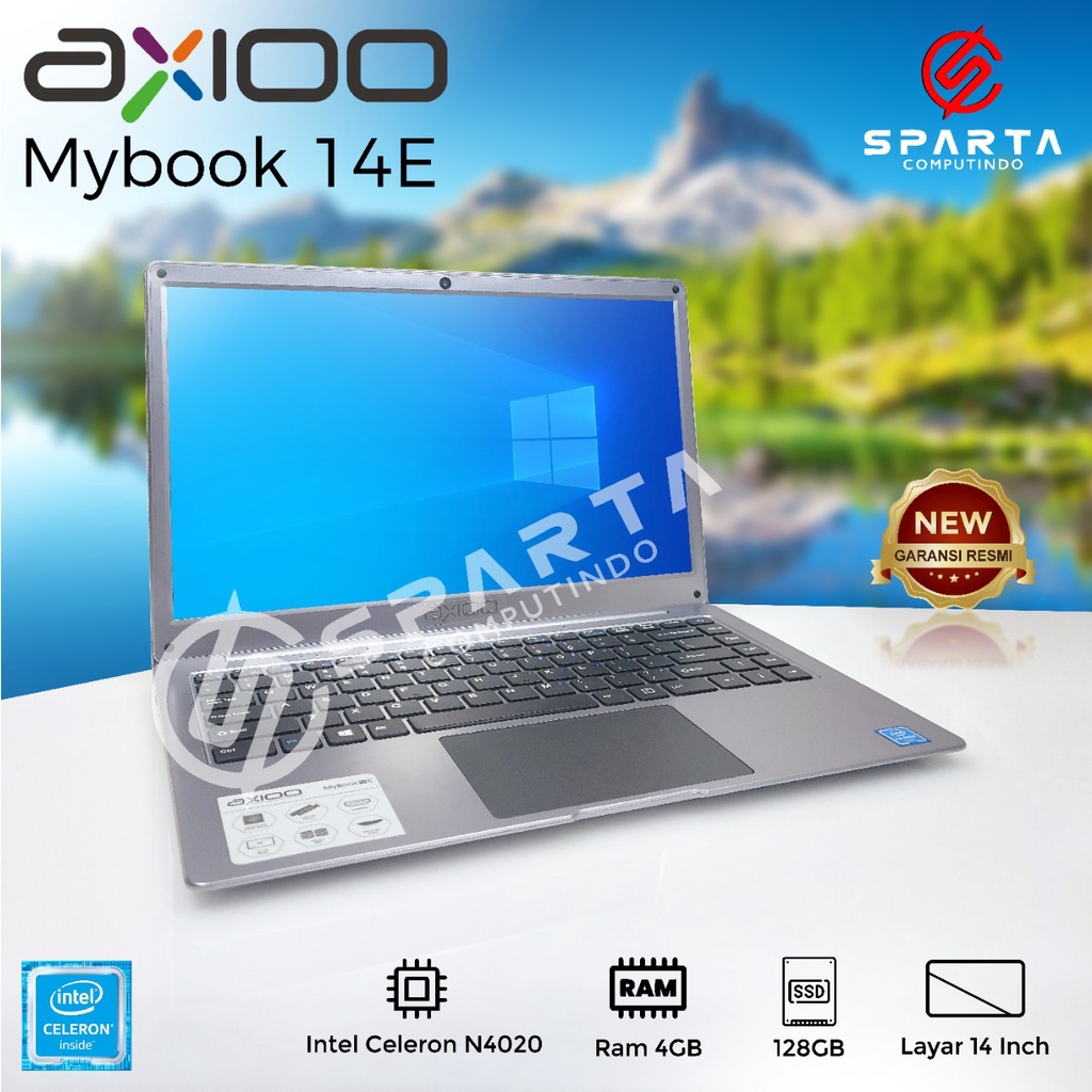 Laptop Axioo Mybook 14 E Celeron N4020 Ram 4GB SSD 128GB 14 in Silver