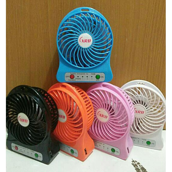 Kipas Angin Mini Charger USB Portable Fan XRB+Powerbank+Lampu (Free P