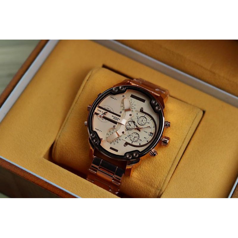 Jam tangan pria Diesel rantai/Jam tangan pria dual Time