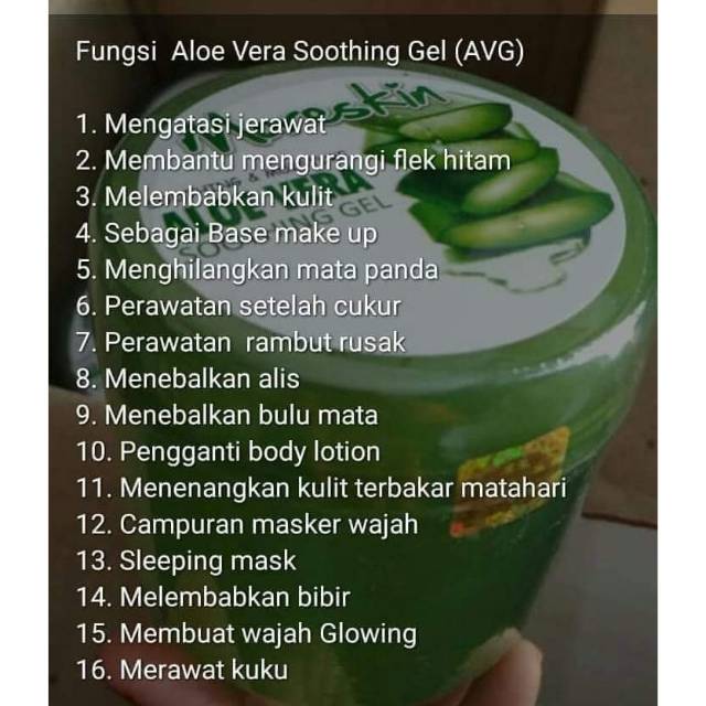 Moreskin Aloe Vera Soothing Gel Avg Nasa Shopee Indonesia