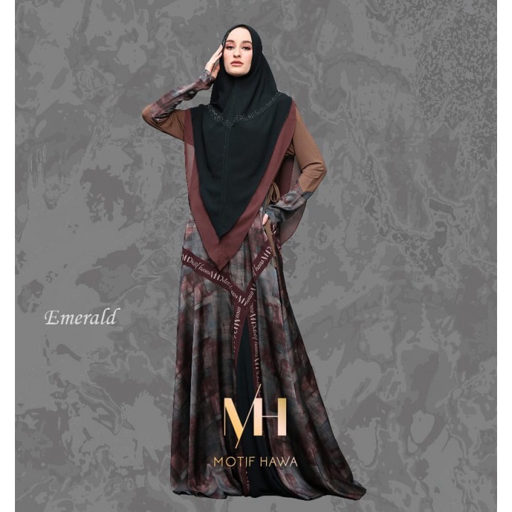 Gamis Syar'i Premium Motif Hawa MV - MHD Ayana Batch 3 Emerald