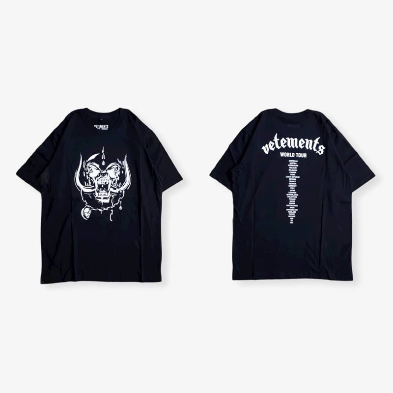 Kaos Pria Vetements World Tour Hitam