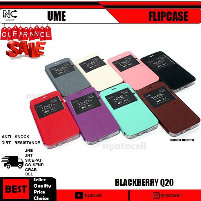 SUPER PROMO FLIPCASE BLACKBERRY Q20 FLIP CASE COVER UME FLIPCOVER - PUTIH