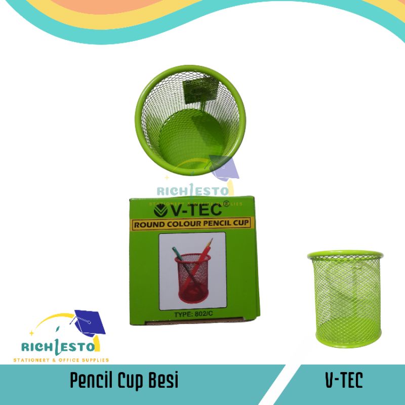 

Tempat Pen V-Tec/Keranjang Jaring Besi Warna/Tempat Pensil