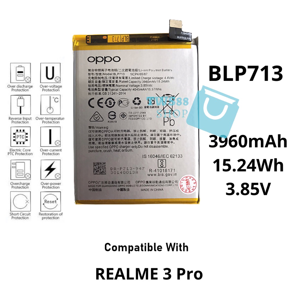 (TWS) Batre Battery Baterai Original Oppo BLP713 Realme 3 Pro