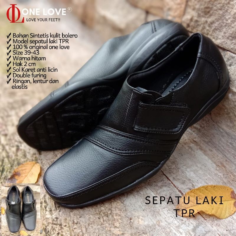 One Love SEPATU PANTOFEL PRIA - Sepatu kulit sintetis Model formal Original By One Love
