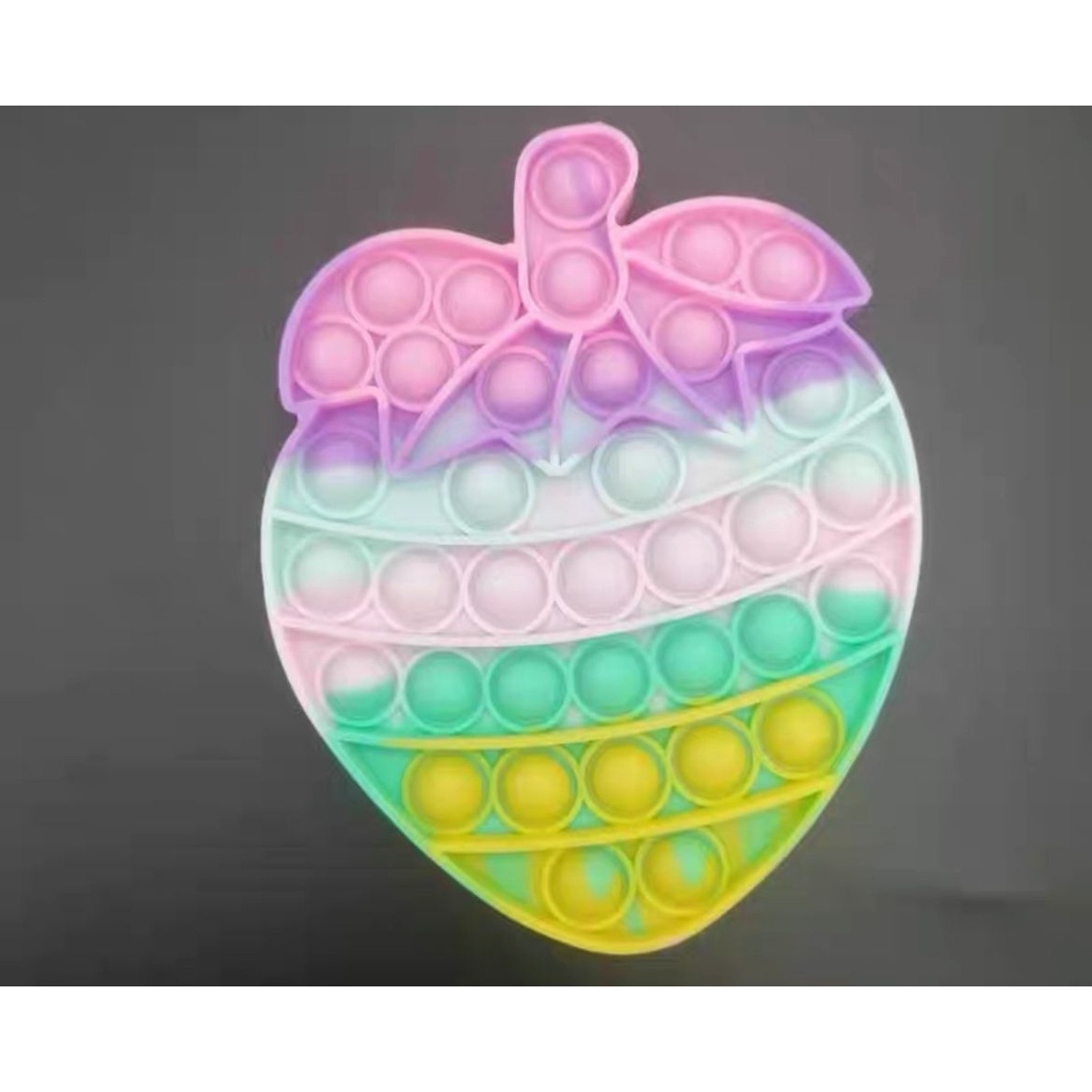 COD New Fidget Push Pop Its Mainan Anak Toys Bubble Kids Mainan Popit Murah Rainbow Pop it PASTEL-strawberry