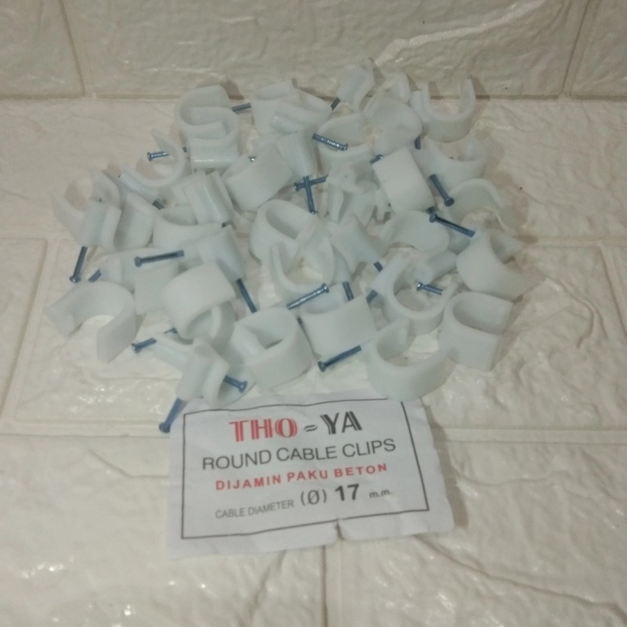 Klem Kabel 17 mm Plus Paku Beton Cable Clips 17 mm 1 Pack