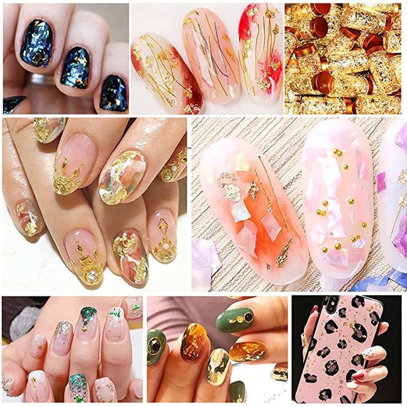 Serpihan Foil Emas Glitter Sequin Untuk Dekorasi Nail Art