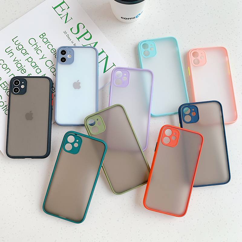 Camera Protection Phone Case For iPhone 12 Mini 11 Pro Max XR XS Max 6S 8 7 Plus SE2 Matte Bumper Shockproof Soft TPU Clear Case