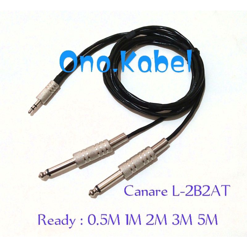 Kabel Canare Mini Jack 3.5mm Stereo Male to 2 Akai 6.5mm Cabang L/R 0.5 Meter