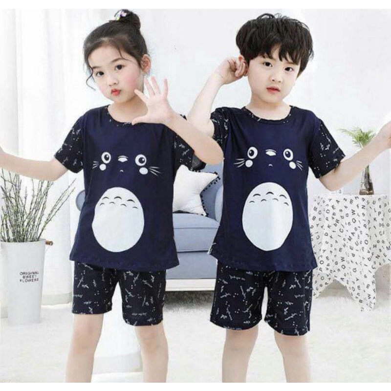 BAJU TIDUR ANAK COWOK 3-6THN PIYAMA UNISEX KAOS SETELAN CELANA PENDEK PAJAMAS CEWEK IMPORT PREMIUM