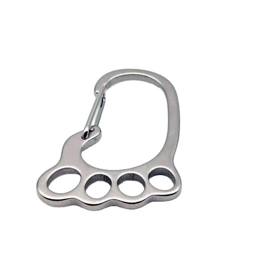 Mxbeauty Kaki Besar Gantungan Kunci Ringan Fashion Key Ring Holder Gesper Warna Silver Logam Pinggang Gantung Klip Kunci Mobil