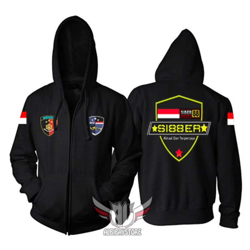 Jaket CYBER POLRI BARESKRIM Hoodie zipper
