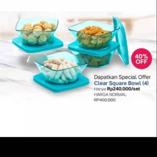 Clear Bowl Biru 2 Pcs Wadah Kue