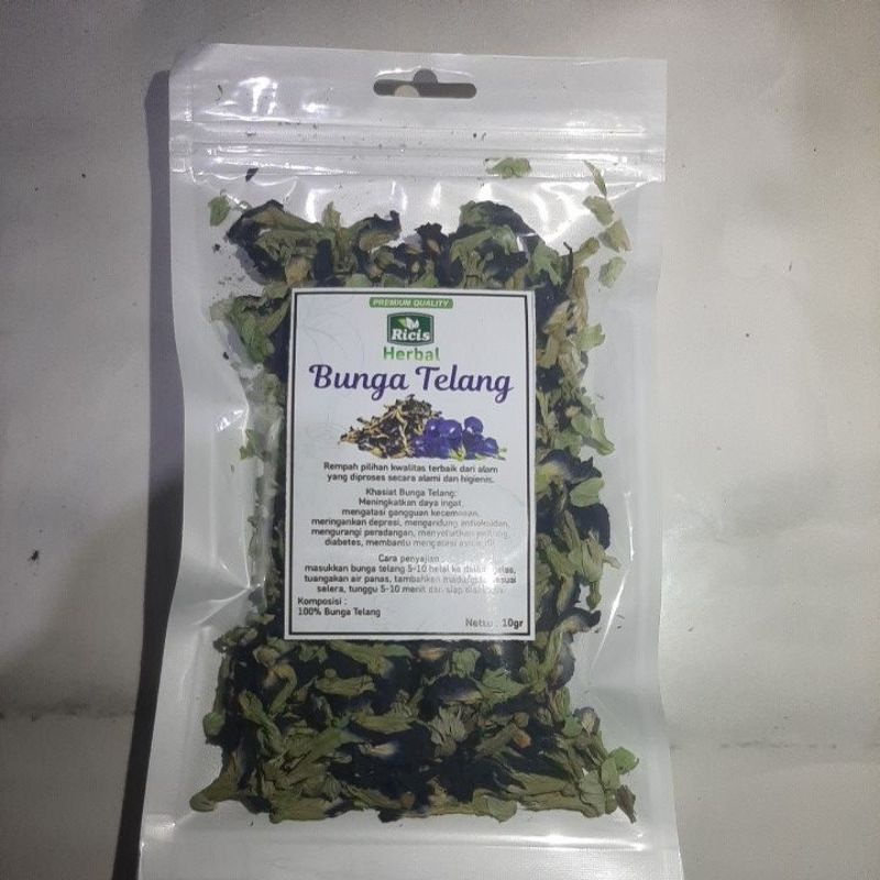 PROMO Bunga Telang kering teh bunga telang butterfly pea flower tea teh herbal teh tradisional netto 10gr