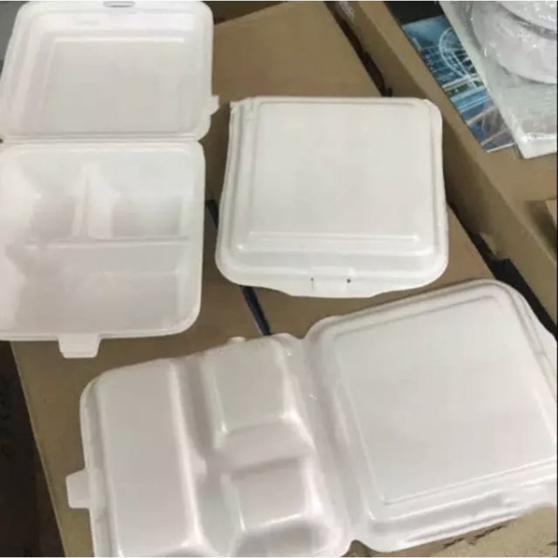 Styrofoam Tf3 Sekat/Tempan Nasi Sekat/Kotak Makanan Sekat/Gabus Nasi Sekat