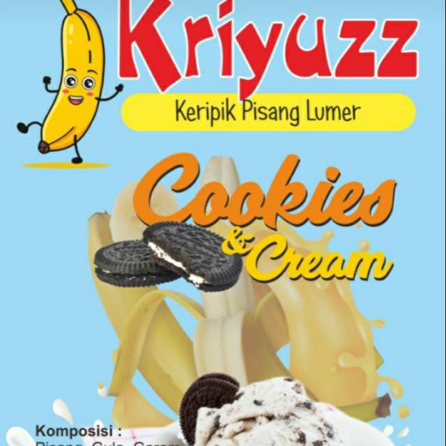 

Kripik pisang lumer cookies and cream