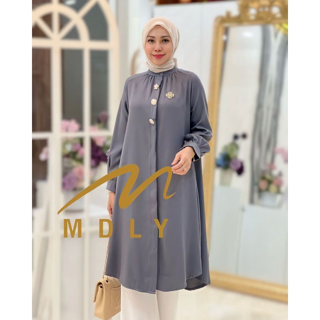 Kemeja Atasan Wanita Terbaru Kekinian OOTD Gemma Tunik By MDLy Special Nude