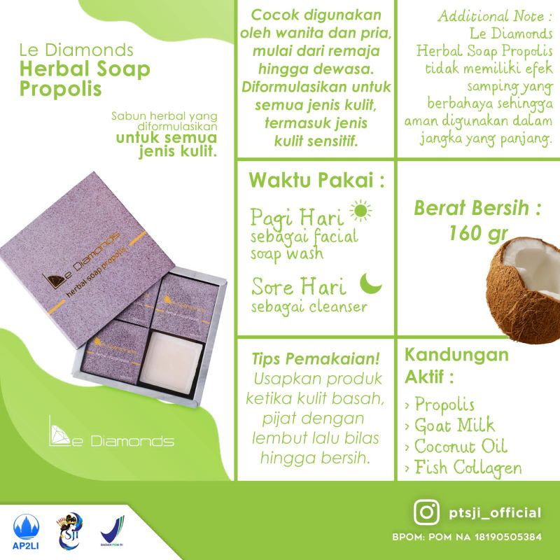 Le Diamonds Herbal Soap Propolis
